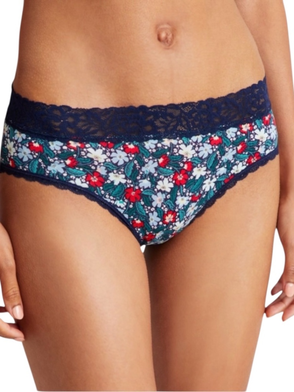 State of Day Lace Trim Hipster Panty Whimsical Floral Cotton Modal Stretch NWT